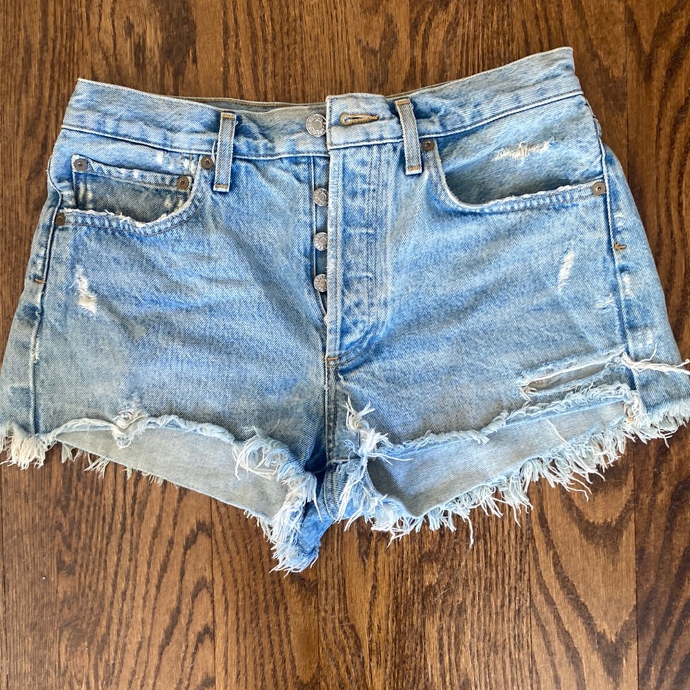 agolde parker denim shorts